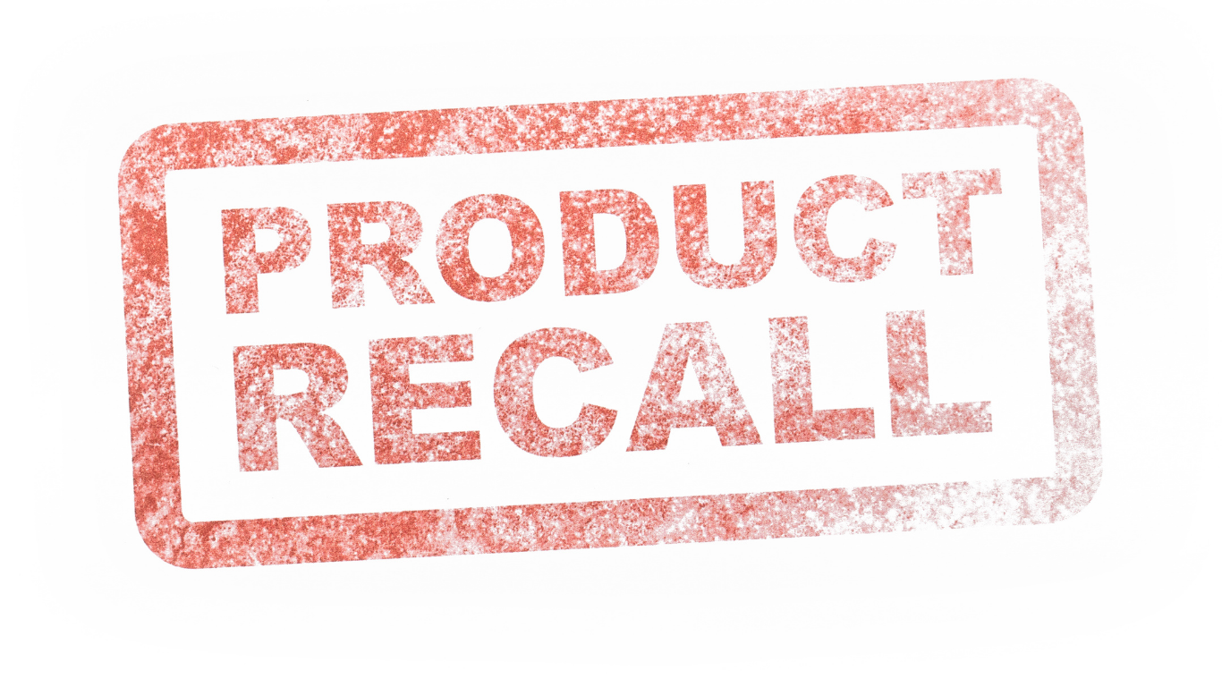 Warning for product recall.