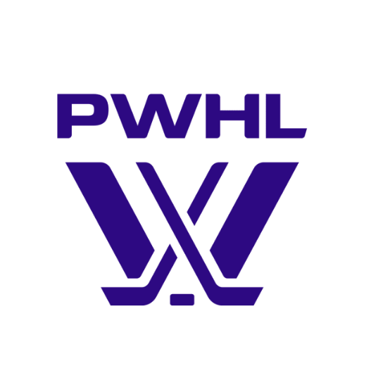 The purple Professional Women's Hockey League (PWHL) logo, showing the league's initials above a stylized hockey stick and puck forming a "W."