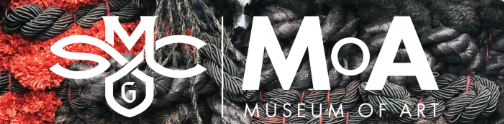 Saint Mary’s College Museum of Art logo over a background of woven fibers.