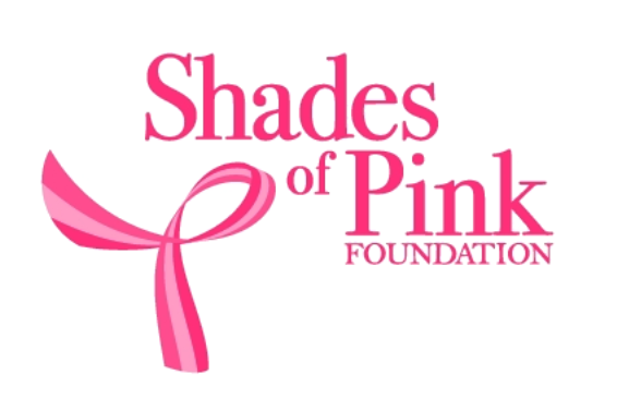 Shades of Pink Foundation logo, showing a pink ribbon and the organization's name in pink lettering.