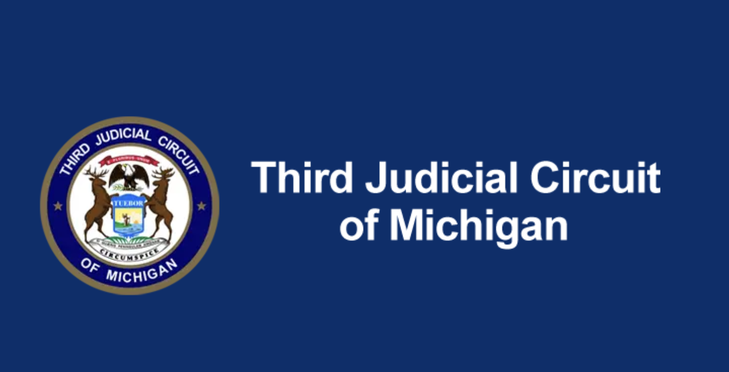 Logo and banner for the Third Judicial Circuit of Michigan, Wayne County's circuit court.